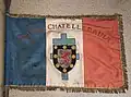 Détail du drapeau remis par Mme Wiltzer au commissaire Bichat le 14 juillet 1945 (photo aimablement transmise par le commandant divisionnaire fonctionnel Franck Delarue, chef du commissariat de Châtellerault).