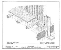 Croquis de construction avec poteau en terre