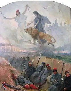 Rêve d'officiers volontaires polonais dans les tranchées françaises, Lublin Museum&nbsp;(en).