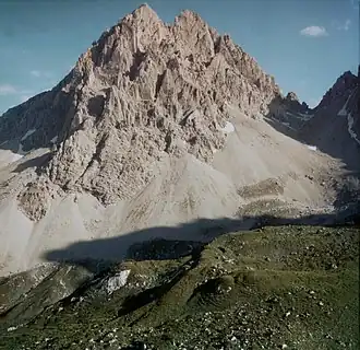 Vue de la Dremelspitze depuis le nord.