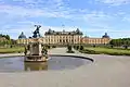 La fontaine d'Hercule, dans le jardin baroque