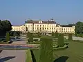 Les lignes strictes d'un jardin baroque.