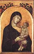 Duccio di Buoninsegna :Vierge à l'Enfant entourée de six anges (c. 1300-05), Pérouse, Galerie nationale de l'Ombrie