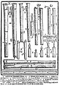 Planche X avec des douçaines tirées du Syntagma musicum.