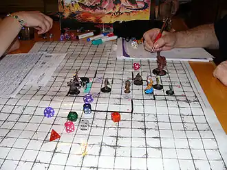 Photo d'une partie de Donjons et Dragons.