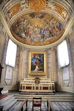 Chapelle axiale avec le Jugement dernier de Giuseppe Passeri en cul de four.