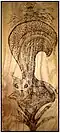 Pyrogravure : Animal fantastique.