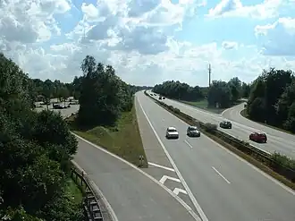 La E53 à proximité de Moosburg an der Isar