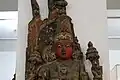 Dvarapala. Statue en bois peinte, sertie de verre, employée dans les processions. XIXe&nbsp;siècle, Tamil Nadu.