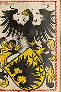 Couvre-casques sur les armoiries de la famille Eytingen (vers 1450)