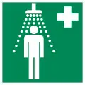 Douche fixe de premiers secours.