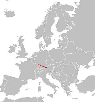 Itinéraire de la route européenne 52