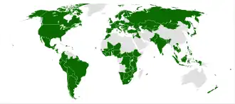 États ayant une ou plusieurs organisations connectées au réseau ECPAT en 2008