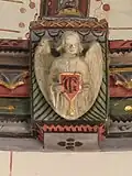 Motif représentant un ange placé à la base de la voute au-dessus du chœur, XIXe&nbsp;siècle