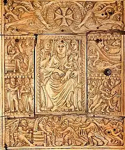 Ivoire de l'Évangéliaire d'Etchmiadzin, VIe siècle.
