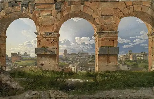 Vue à travers trois des arches du nord-ouest du troisième étage du Colisée de Rome, 1815Statens Museum for Kunst.