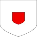 D'argent à un écusson de gueules