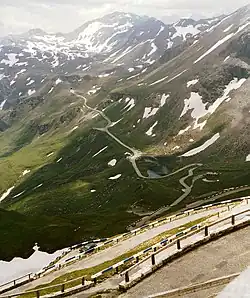 La route entre Fuscher Lacke et le tunnel Hochtor depuis la route panoramique Edelweißspitze.