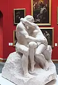 Le Baiser, la seconde version en marbre pratique de Rigaud, v. 1901-04.