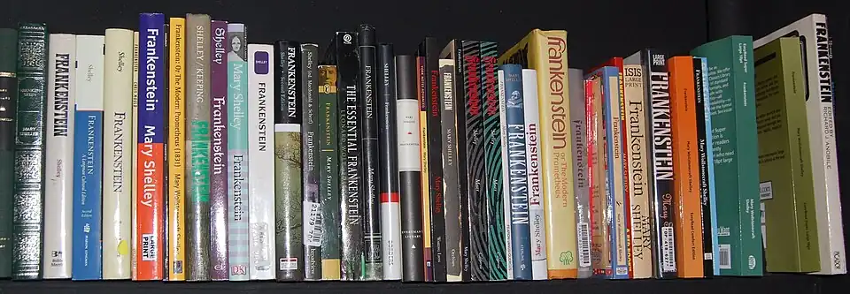 alignement de différentes éditions de Frankenstein