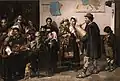 Intérieur anversois avec des musiciens italiens itinérants (1878).