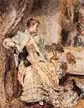 Une dame élégante avec son chien