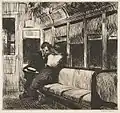 Nuit dans le train, 1918, eau-forte, 18,7&nbsp;×&nbsp;19,9&nbsp;cm, Metropolitan Museum of Art.