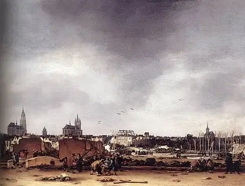 Egbert van der Poel, Vue de Delft après l'explosion de 1654, 1654, National Gallery