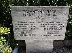 Mémorial Eglantyne Jebb.