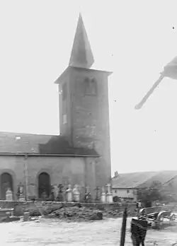 Clocher de l'église Saint-Remi en 1914.
