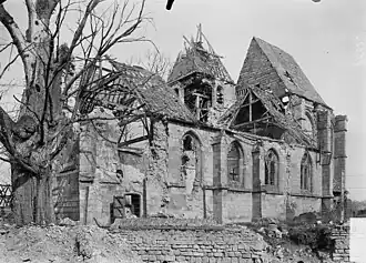 Ruines de l'église après la Guerre (Côté sud)