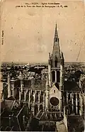 Le nouveau clocher et la flèche vers 1910