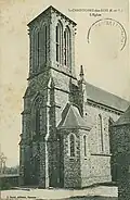 L'église paroissiale Saint-Christophe au début du XXe&nbsp;siècle (carte postale).
