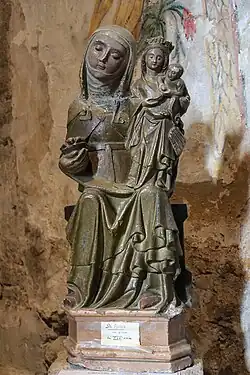 Sainte Anne, la Vierge et l'Enfant (XVe siècle), église Notre-Dame-du-Gourg de Sainte-Enimie.