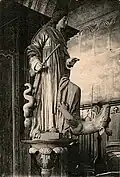 Église de Plestin-les-Grèves ː statue de saint Efflam (carte postale début XXe siècle).