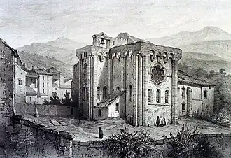 Gravure de l'église Saint-Léger à la fin du XIXe&nbsp;siècle