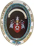 Armoiries du président polonais Stanisław Wojciechowski, chevalier de l'Ordre de l'Eléphant (1923), conservées dans la chapelle du Château de Frederiksborg, à Hillerød au Danemark