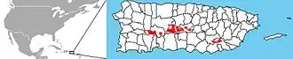 Description de l'image Elfin-woods Warbler distribution map.jpg.