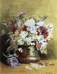 Bouquet de pivoines, aquarelle 72 × 54 cm.