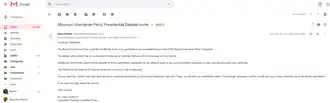 Un e-mail tel qu'affiché dans GMail en 2019.