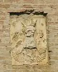 La partie inférieure présente le lion remis par la reine de Naples.