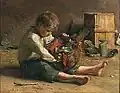 "Sitzender Knabe" mit Korb" (Enfant assis fouillant dans un panier)