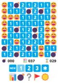 Variété de démineur utilisant emoji.