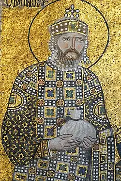 L'empereur Constantin&nbsp;IX (détail, entre 1042 et 1050).