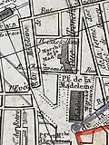 Emplacement du marché de la Madeleine (détail du plan d’A.Tardieu-1838).