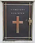Emplacement du registre du cimetière militaire anglais.