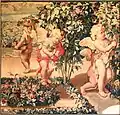 Tapisserie des Gobelins.Les enfants jardiniers.L'hiver.