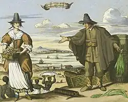 Quakers anglais planteurs de tabac et leurs esclaves à la Barbade au XVIIe siècle (gravure de 1726).