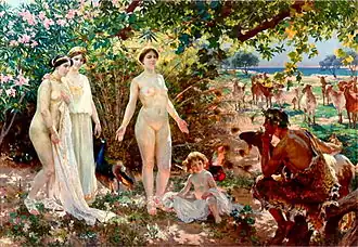 Le Jugement de Pâris (1904), huile sur toile, 215 × 331 cm, musée de Malaga.
