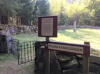 Le cimetière du choléra de Kareby à Kungälv, établi en août 1834.